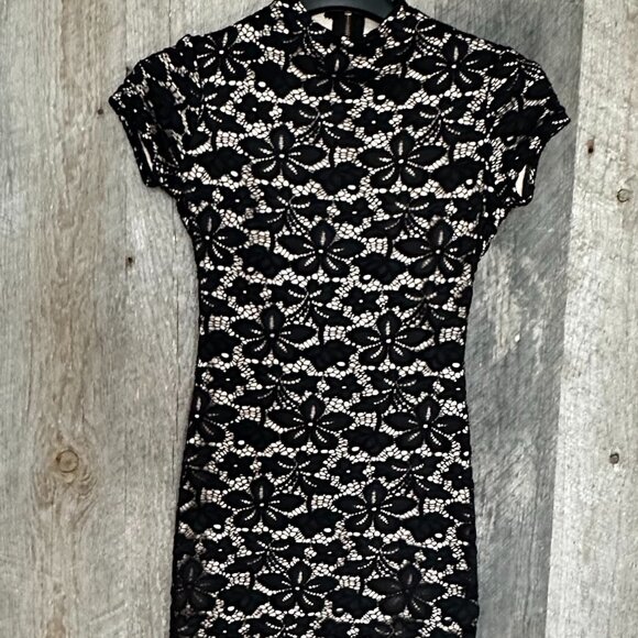 B Darlin Cocktail Dress Sixe 1/2 Black Lace - Picture 6 of 11